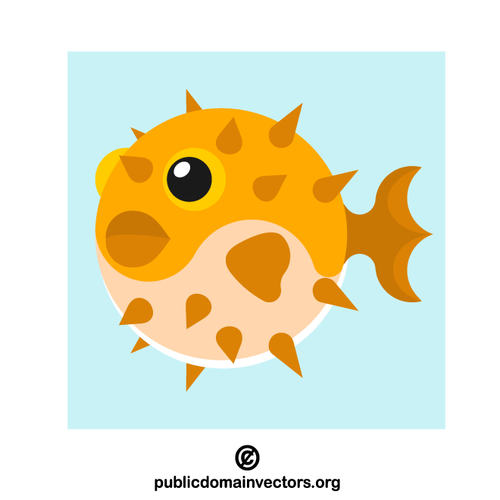 Vector amarillo pez globo