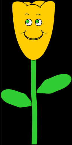 Flor amarela com ilustração vetorial de sorriso