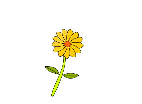Grafis vektor lucu warna bunga