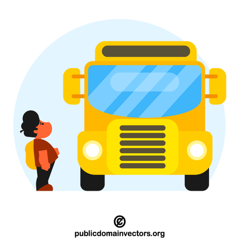 Sarı okul otobüsü aracı