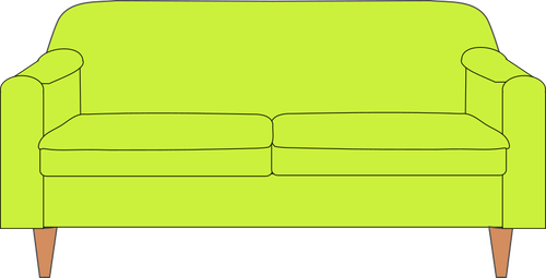 Soffa i grön färg