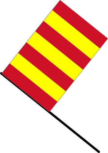 Gelb und rot gestreifte Flagge Vektor-ClipArt