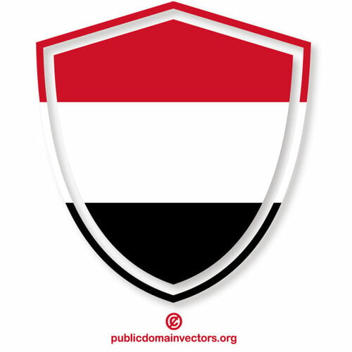 Yemen flag heraldic shield