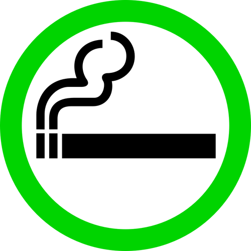 Vector drawing of green smoking area sign