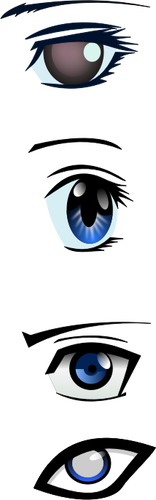 Set di manga occhi vettoriale illustrazione