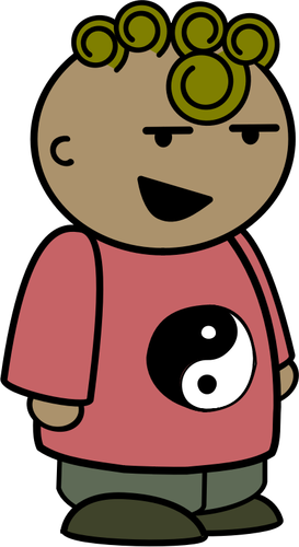 Garçon de dessin animé yin yang