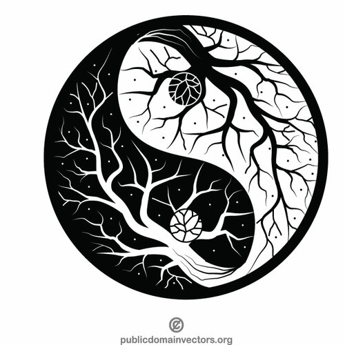 Yin Yang träd symbol