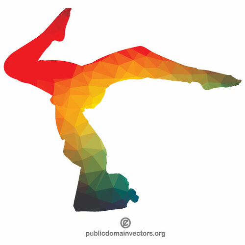 Yoga pose färgad slhouette