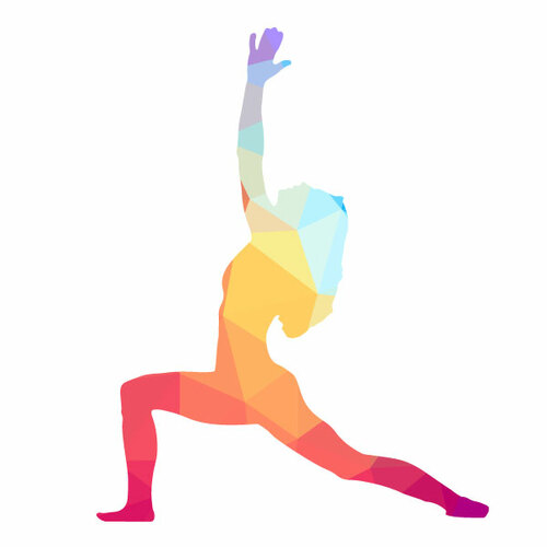 Yoga pose kleur silhouet