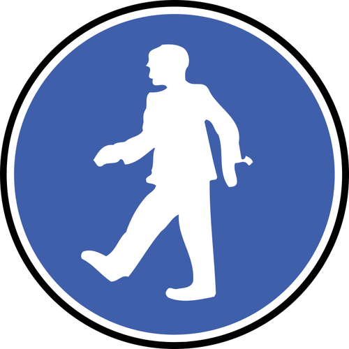 Pedestre símbolo azul