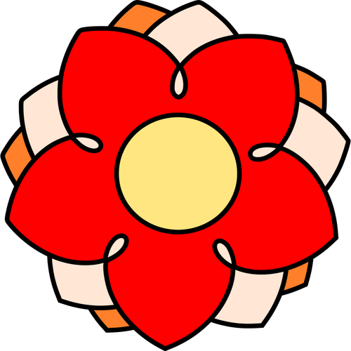 Ilustración vectorial de flor roja