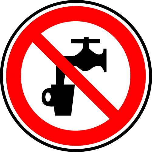 没有喝水的禁止标志矢量图形