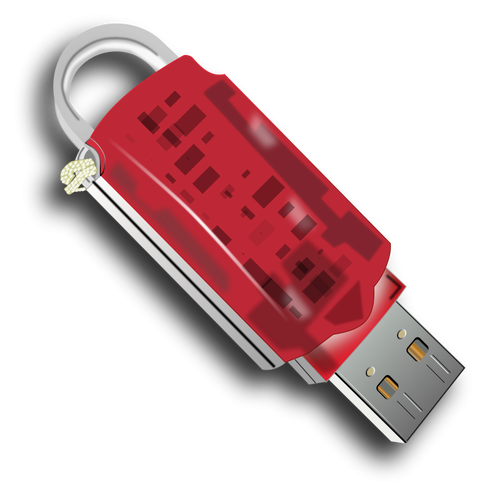 キーリング USB スティック ベクトル画像