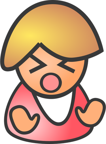 Vektori piirustus surullinen vaaleanpunainen naispuolinen avatar