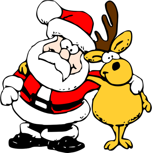 Illustration vectorielle du père Noël et Georgias sur fond blanc