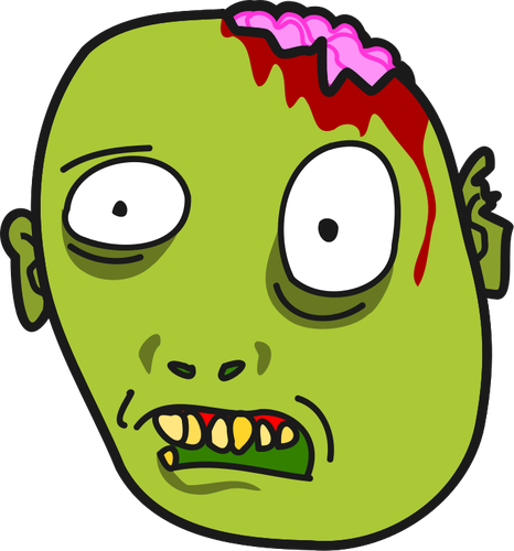 Image vectorielle de zombie avec hémorragie cérébrale