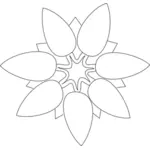 7 petals flower outline illustration