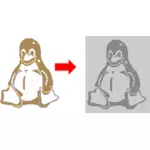 בתמונה וקטורית לימוד של פינגווין