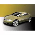Vektor ilustrasi berwarna dari mobil sedan kuat emas