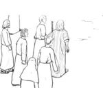 Jezus en zijn discipelen vector afbeelding