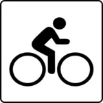 Vektor menggambar Bersepeda tanda tersedia fasilitas