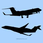 Silhouettes d'avion