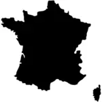 Karta över Frankrike vektorritning