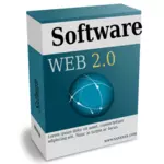 Web 2.0 programvara box vektorbild