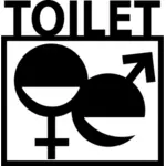 Vektorové grafiky unisex toaletní dveře podepsat