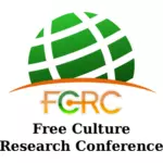 Zdarma kultury výzkum konference logo vektorové ilustrace