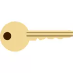 Vector illustration of metal door key horizontal