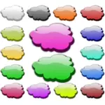Sada lesklých barevných řeči bubliny vektorové grafiky