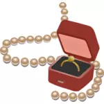 Boîte à bijoux et perles vector image