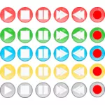 Vector image of media player buttons