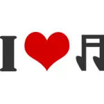 I love music vector sign