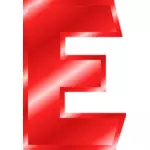 光沢のある 'E' 文字