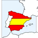 Mapa Hiszpania wektor clipart