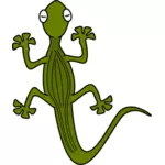 Zelená gecko, při pohledu z vrcholu vektorové ilustrace
