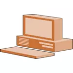 茶色のコンピューター構成のベクトル画像