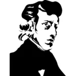 Fryderyk Chopin portrét vektorové ilustrace