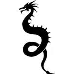 Dragon silhouette vector image