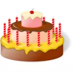 תמונה של עוגת יום הולדת עם דובדבן למעלה