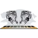 Böse Klaviertastatur Vektor-Bild