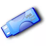 Vektor menggambar tipis USB flash drive