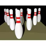 Tenpins cu umbra vector miniaturi de bowling