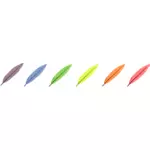 Vector drawing of six colors feather selection