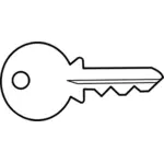 וקטור אוסף של קווי המתאר של מפתח דלת מתכת פשוטה