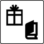Vektorgrafik av gåva butik hotel symboler