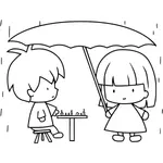 Schaken terwijl het regent