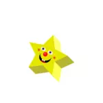 खुश सितारा 3 डी वेक्टर क्लिप आर्ट छवि